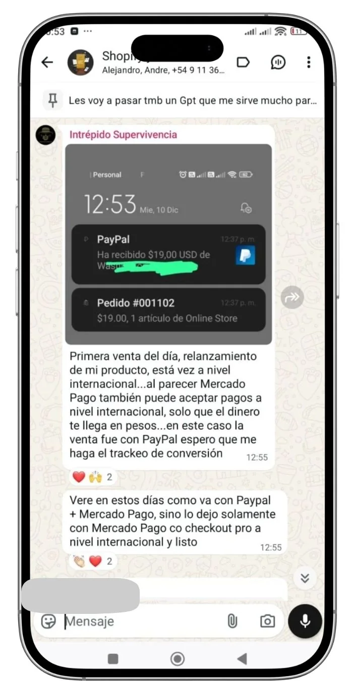 Testimonio venta internacional